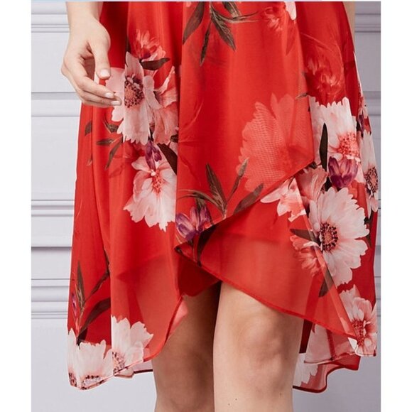 Women Le Chateau Floral Print Knit Halter Neck Papaya / Blush Dress Size… - Picture 6 of 7